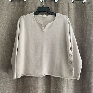 J Jill Side Button Cotton Sweater